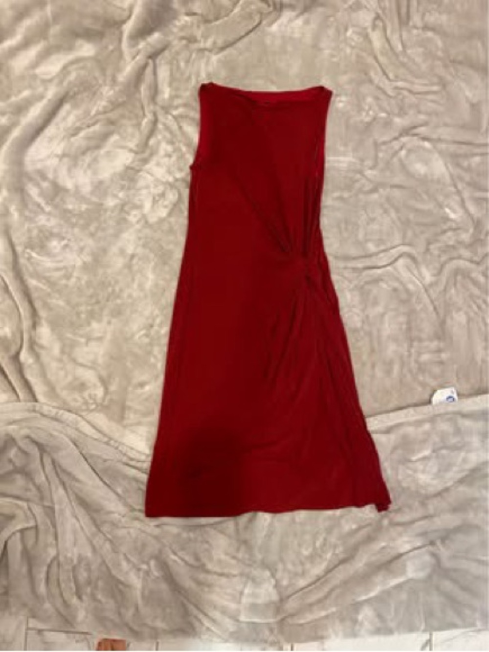 Laundry By Shelli Segal Red Sleeveless Knot-Accent Midi Dress